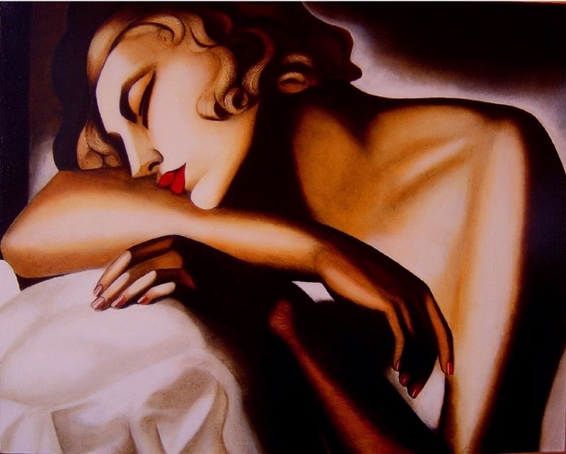 Dormeuse painting - Tamara de Lempicka Dormeuse art painting